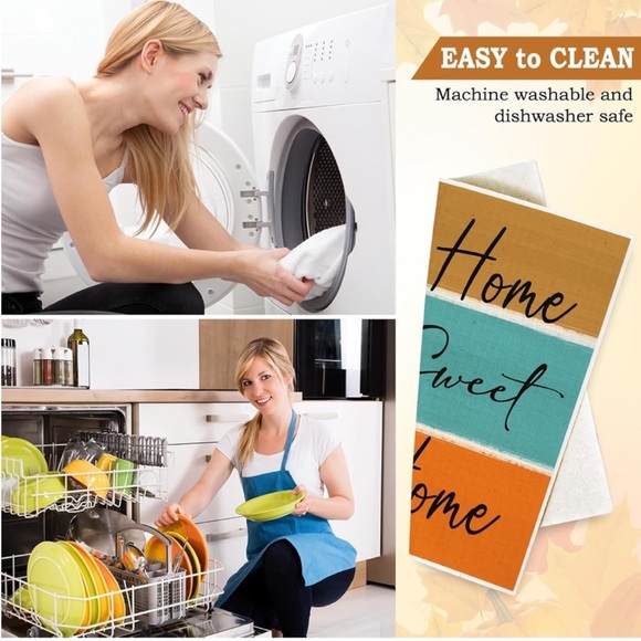 5for$10 Sunflower Fall Swedish Dishcloths Autumn Absorbent Dish Cloth 7 x 8 Inch - Picture 4 of 10